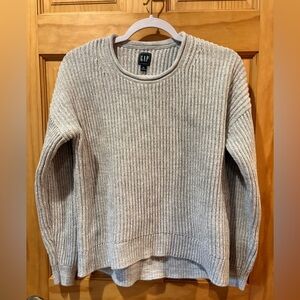 GAP Light Gray Ribbed Knit Crewneck pullover Sweater women’s M